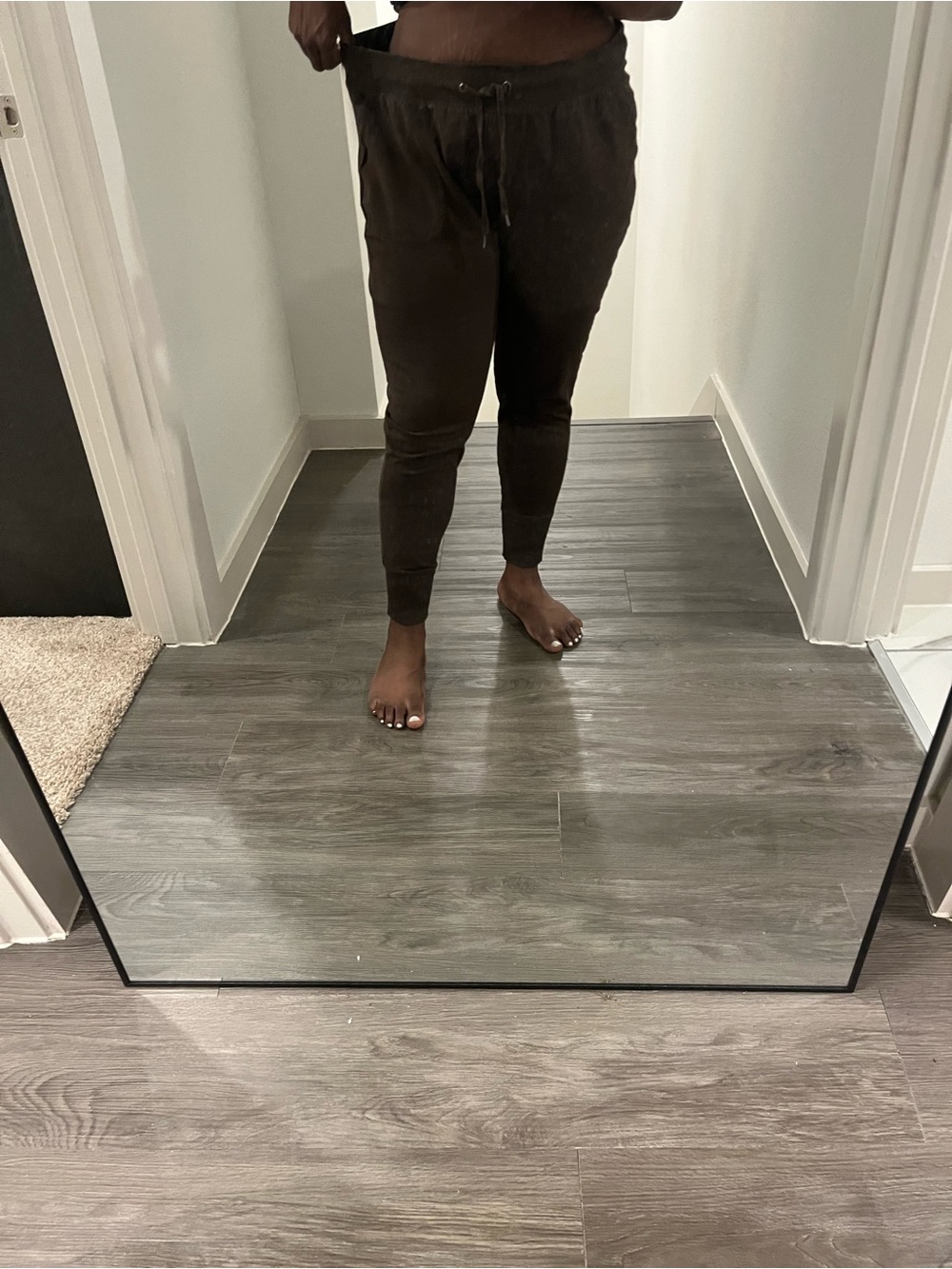 Relaxed Drawstring Joggers - Brown - Picture 3 of 4